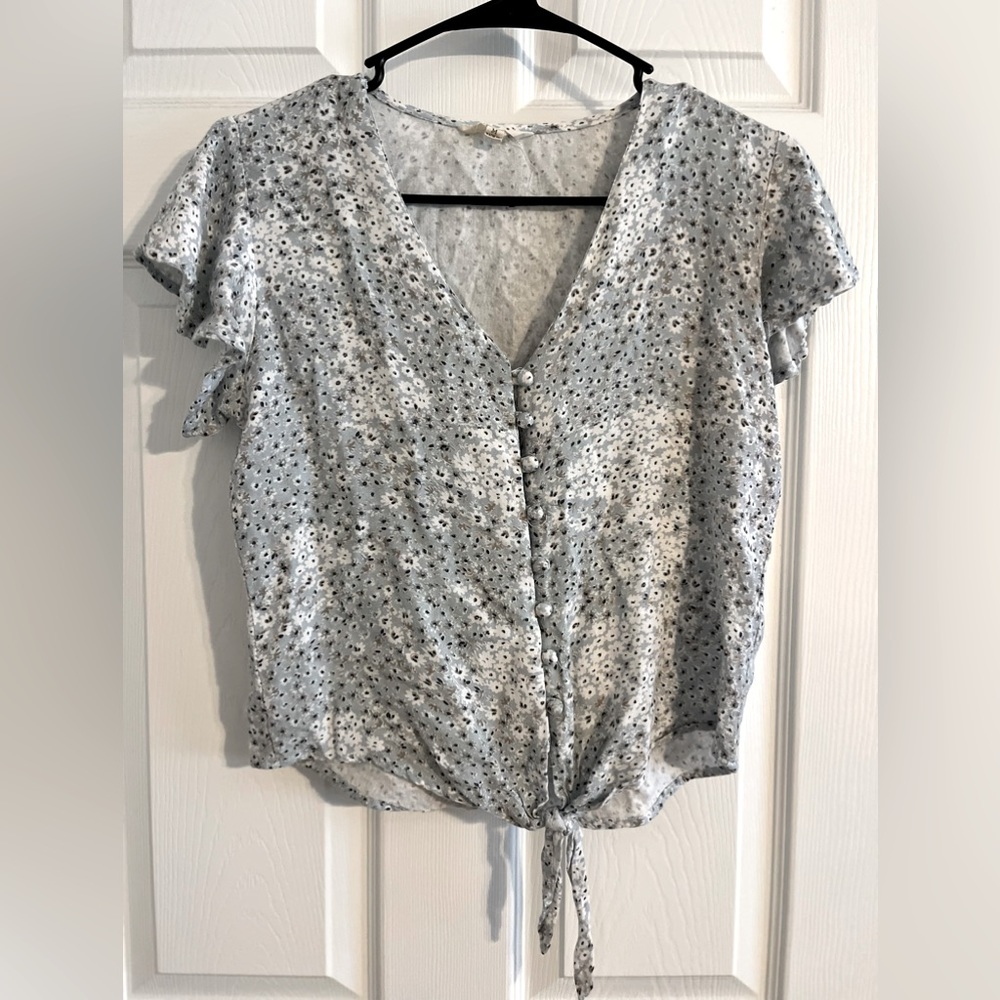Blue Floral M Blouse